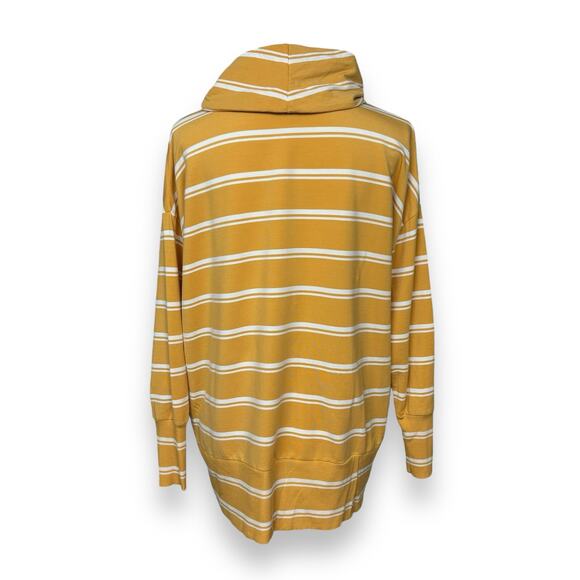 Garnet Hill Gold & White Striped Oversized Knit Top Size Small - Picture 3 of 4